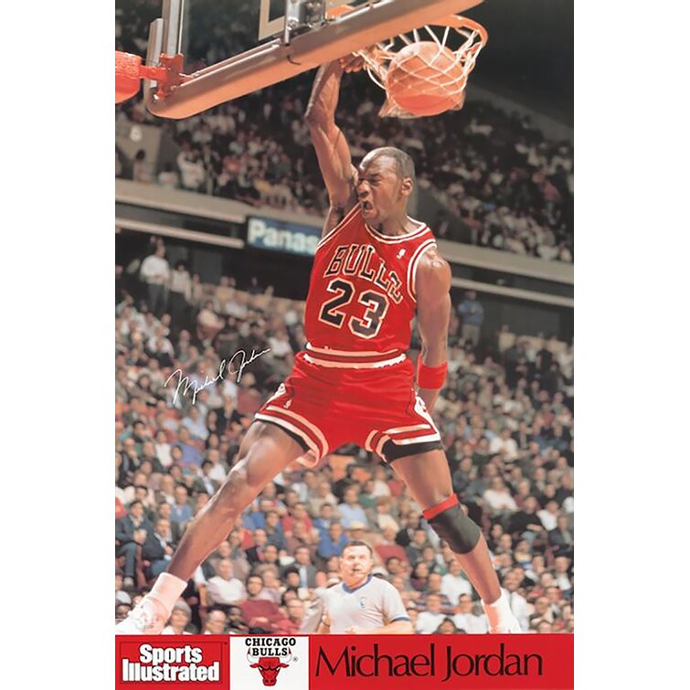 Michael Jordan - Sports Illustrated Dunk 36X24 Sports Art Print Poster NBA  Chicago Bulls Superstar Legend On Paper Print